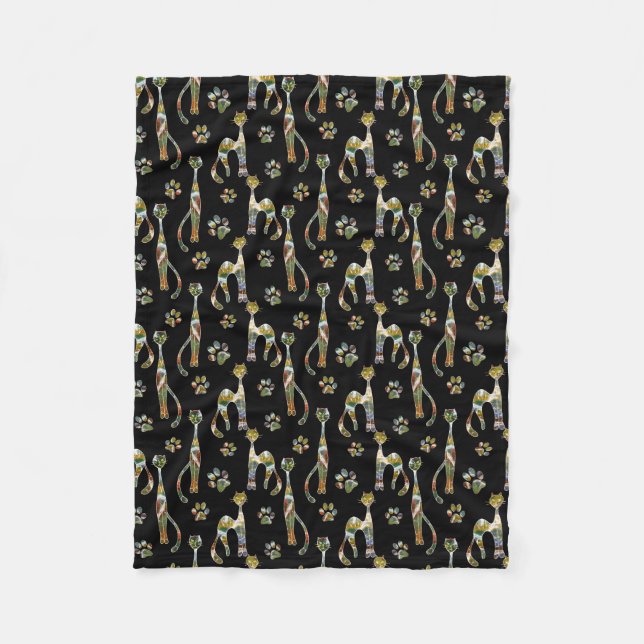 Niedliche Katzen Fleecedecke (Vorderseite)