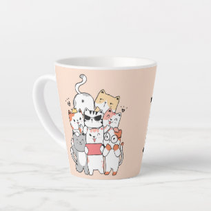 Niedliche Katzen Freunde für immer Latte Tasse, Ad Milchtasse