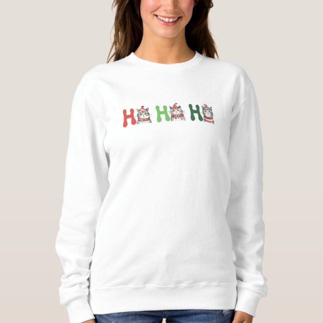 Niedliche Katzen Frohe Weihnachten wie für sie Sweatshirt (Vorderseite)