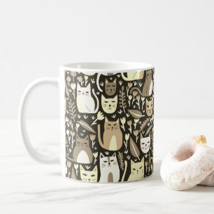 Niedliche Katzen Fundus Muster für die Blumenkitte Kaffeetasse