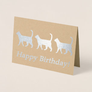 Niedliche Katzen Geburtskarte Folienkarte