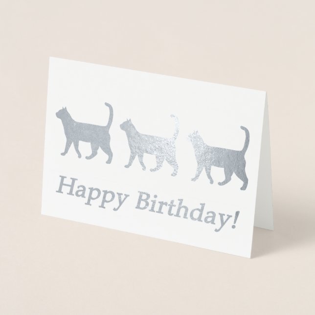 Niedliche Katzen Geburtskarte Folienkarte (Vorderseite)