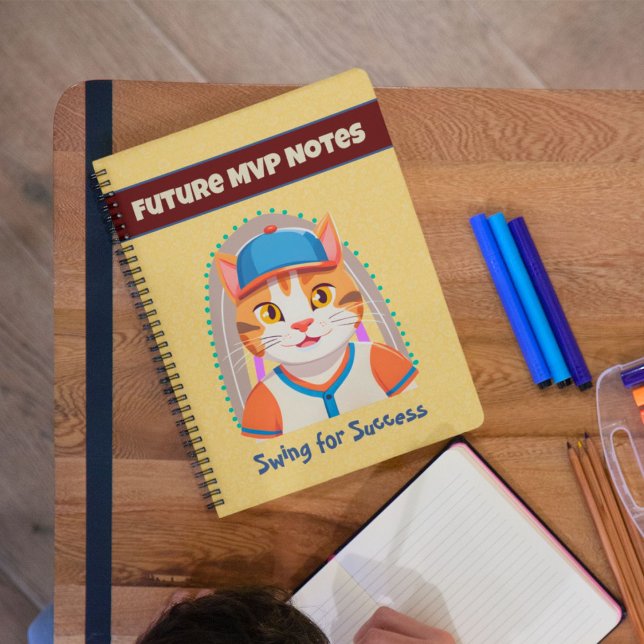 Niedliche Katzen Geschenke für Baseball-Spieler Li Notizbuch (Cute Cat Gifts for Baseball Players Lovers Boys)