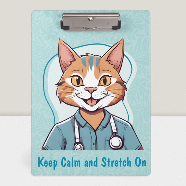 Niedliche Katzen Geschenke für Physiotherapeuten Ä Klemmbrett (Cute Cat Gifts for Physical Therapists Doctors)