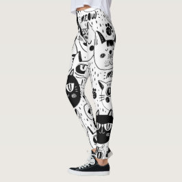 Niedliche Katzen-Gesichter Leggings