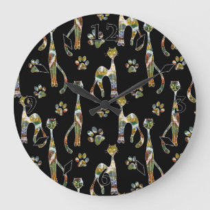 Niedliche Katzen Große Wanduhr