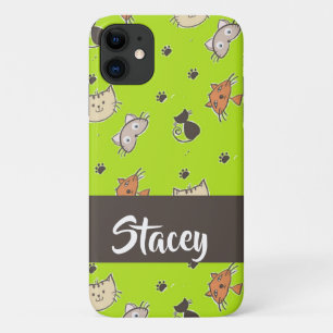 Niedliche Katzen grün Case-Mate iPhone Hülle