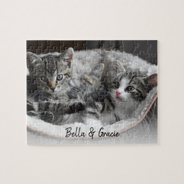 Niedliche Katzen Haustiere Foto Personalisierte Ha (Horizontal)