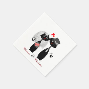 Niedliche Katzen Hipster Braut und Gräuel Purfect! Serviette