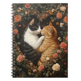 NIEDLICHE KATZEN IM FLORALEN HERZ NOTIZBLOCK