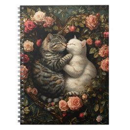 NIEDLICHE KATZEN IM FLORALEN HERZ NOTIZBLOCK