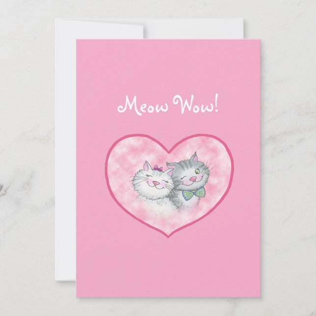 Niedliche Katzen im HerzValentinstag Feiertagskarte (Vorderseite)