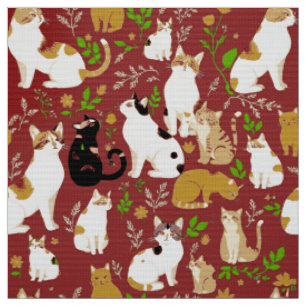Niedliche Katzen im Hintergrund Stoff