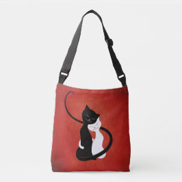 Niedliche Katzen in der Liebe, roter Fisch Tasche