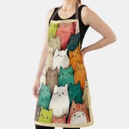 Niedliche Katzen in lebendiger vertikaler Kunst Schürze