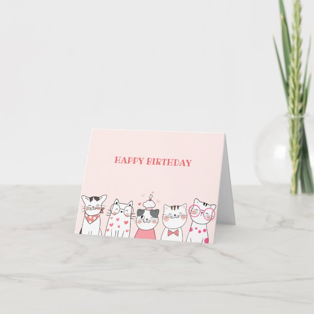 Niedliche Katzen Karte (Vorderseite)