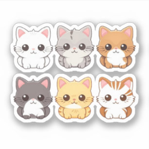 Niedliche Katzen Kawaii Haustier Aufkleber
