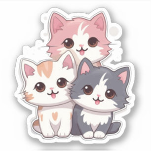 Niedliche Katzen Kawaii Haustier Aufkleber