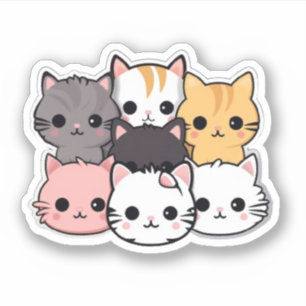Niedliche Katzen Kawaii Haustier Aufkleber