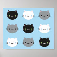 Niedliche Katzen & Kawaii Kätzchen (blau)