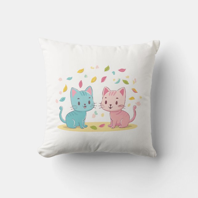 Niedliche Katzen Kissen (Vorderseite)
