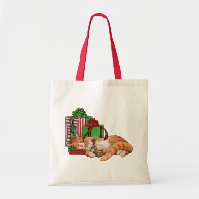 Niedliche Katzen-, Mäuse-und Weihnachtsgeschenke Tragetasche (Vorne)