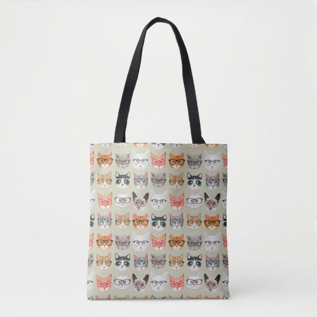 Niedliche Katzen mit Glasmuster Tasche (Vorderseite)