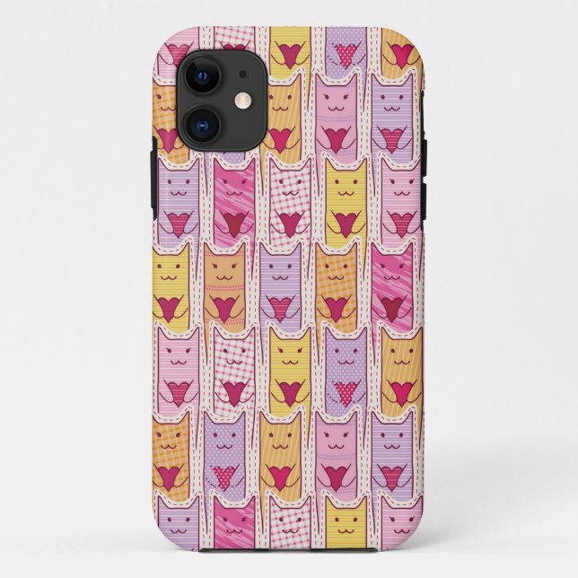 Niedliche Katzen mit liebevollen Herzen Case-Mate iPhone Hülle (Rückseite)