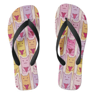 Niedliche Katzen mit liebevollen Herzen Flip Flops