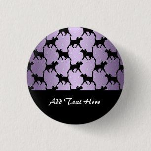 Niedliche Katzen mit Monde- und Sternmuster Button