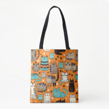 Niedliche Katzen mit orangefarbenem Hintergrund