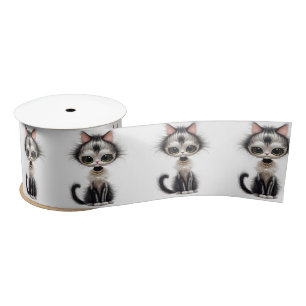 Niedliche Katzen mit Perlklemmen Satinband
