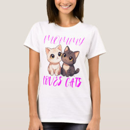 Niedliche Katzen mit rosa Mami-Lieben Katzen Typog T-Shirt
