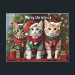 Niedliche Katzen mit Weihnachtsmannmützen Whimsiku Postkarte<br><div class="desc">Genießen Sie den Urlaubssinn mit unseren bezaubernden Niedlichen Katzen in Weihnachtsmannmützen-Design! Diese skurrilen Katzen bringen festlichen Beifall in Ihre Weihnachtsdekoration. Dieses exklusive Kunstwerk ist perfekt für Katzenliebhaber geeignet.</div>