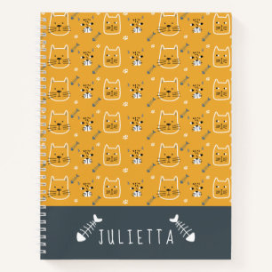 Niedliche Katzen Modernes Muster Notizbuch