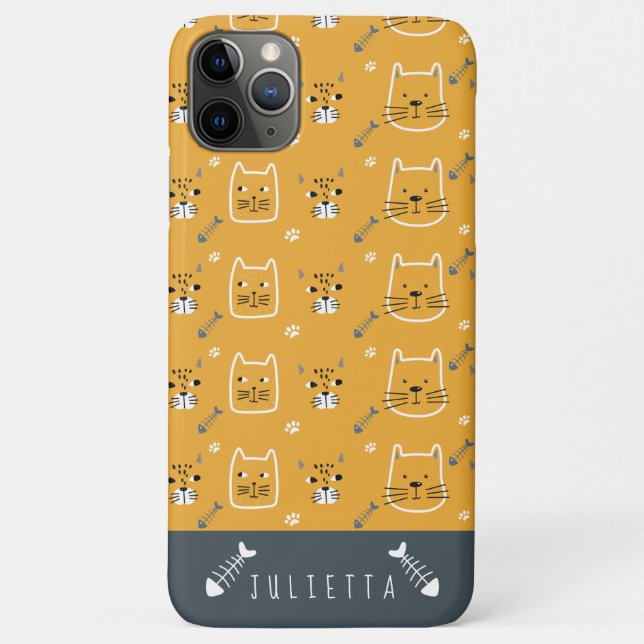 Niedliche Katzen Modernes Personalisiertes Muster Case-Mate iPhone Hülle (Rückseite)