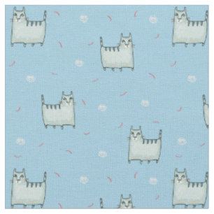 Niedliche Katzen Muster auf blau Stoff