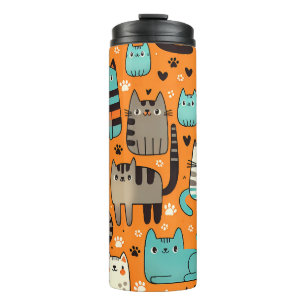 Niedliche Katzen Orange Thermaltumbler Thermosbecher