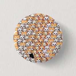 Niedliche Katzen orangefarbenes Haustier Nahtloses Button