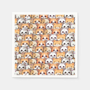 Niedliche Katzen orangefarbenes Haustier Nahtloses Serviette