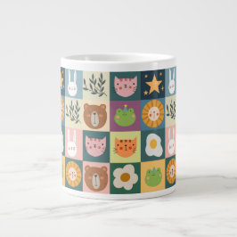 Niedliche Katzen-Patchwork Jumbo-Tasse