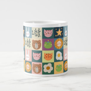 Niedliche Katzen-Patchwork Jumbo-Tasse