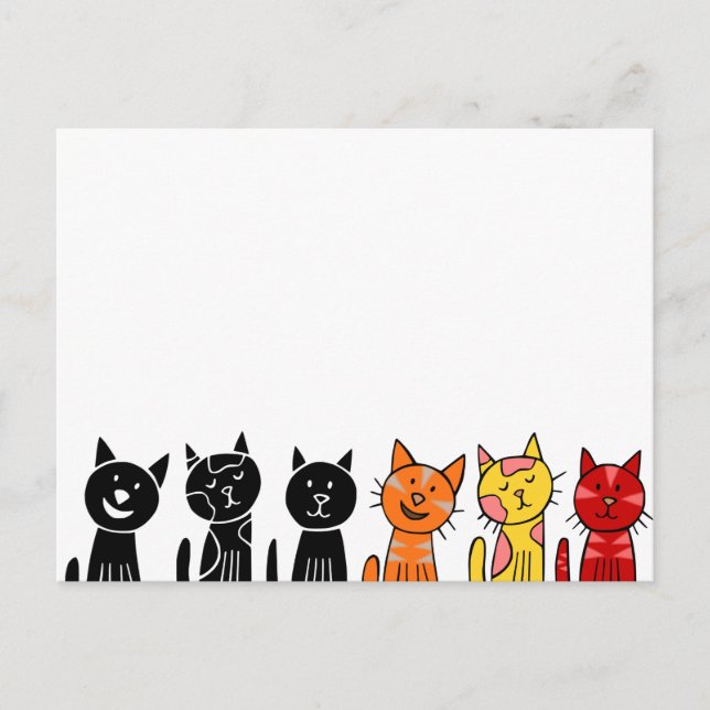 Niedliche Katzen Postkarte (Vorderseite)
