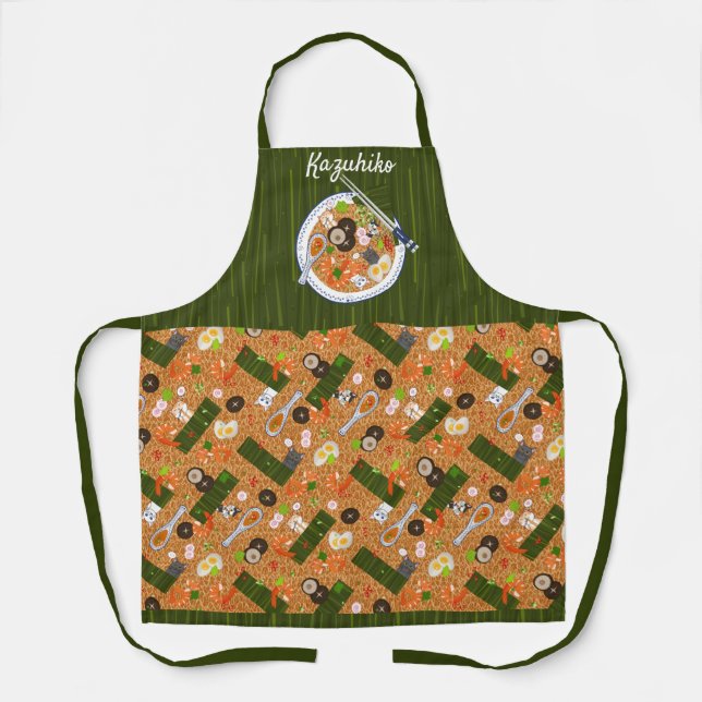 Niedliche Katzen Ramen Noddles Schürze (Vorderseite)