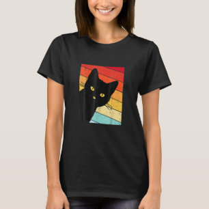 Niedliche Katzen Retro Style Black Kitty Cats T-Shirt