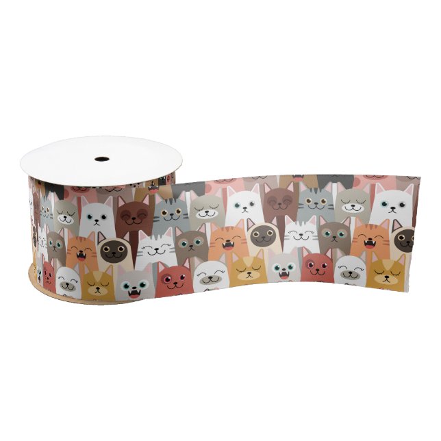 Niedliche Katzen Satinband (Spule)
