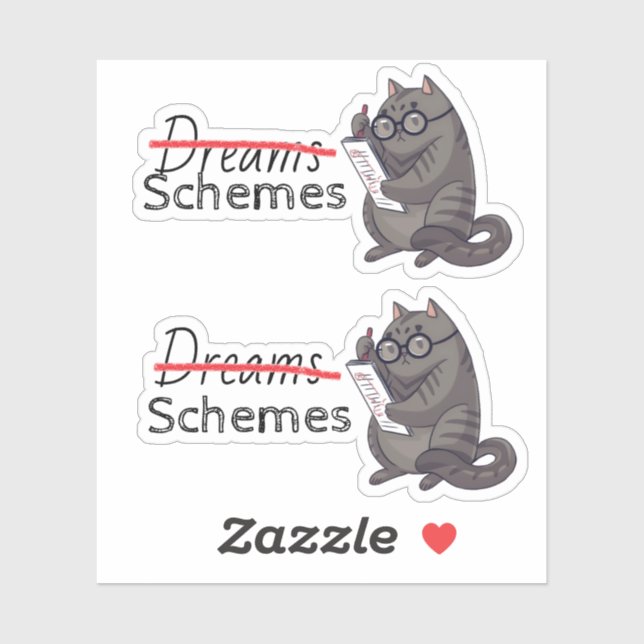 Niedliche Katzen-Schemas Funny Cat Aufkleber (Blatt)