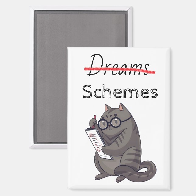 Niedliche Katzen-Schemas Funny Cat Magnet (Vorderseite/Rückseite)