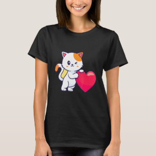 Niedliche Katzen Schläger Herz Liebe für Katzen T-Shirt