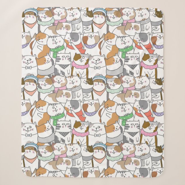 Niedliche Katzen Sherpa Blanket Sherpadecke (Vorderseite)